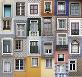 Lizbona – patchwork okien
 Architektura Fototapeta