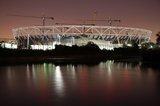 London Olympic Stadium Construction Site at Night.  Stadion Fototapeta