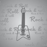 Minimalistyczna gitara i napis Rock & Roll Fototapety do Pokoju Nastolatka Fototapeta