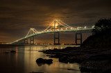 Newport bridge at night Mosty Obraz