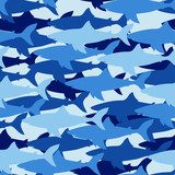 niebieski z rekinami Tapety Do łazienki Tapeta