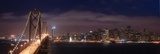 Nocna panorama Bay Bridge w San Francisco
 Fotopanorama Obraz
