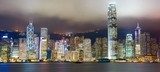 Nocna panorama Hongkongu Fototapety Miasta Fototapeta