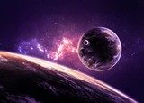 Planetarne uniesienia w purpurze  Fototapety Kosmos Fototapeta