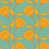 płytki w stylu vintage z motywem kwiatowym w Styl Angielski Tapeta