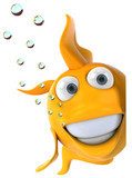 Co za usmiech  - żółta rybka Plakaty do Pokoju dziecka Plakat