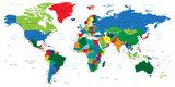 Polityczna mapa świata Mapa Świata Fototapeta