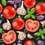 Pomidor I Czosnek Tapety Owoce i Warzywa Tapeta