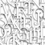 . Powtarzająca się tekstura z białymi literami 3d Tapety Napisy Tapeta