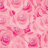 Przepych różowych róż
 Rysunki kwiatów Fototapeta