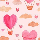 . Ręcznie rysowane akwarela ilustracja, balonem na Tapety Miłosne Tapeta