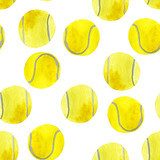Ręcznie rysowane akwarela kolorowe piłki tenisowe na Tapety Sportowe Tapeta
