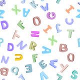 ręcznie rysowane alfabetu dla dzieci. Litery doodle 3D. Tapety Napisy Tapeta