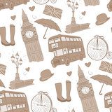 ręcznie rysowane Londyn Styl Angielski Tapeta