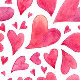 Różowe akwarele malowane serca Tapety Miłosne Tapeta