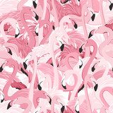 Różowe flamingi. Losowe nakładanie egzotycznych Tapety Zwierzęta Tapeta