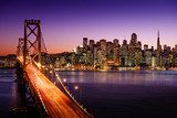 San Francisco skyline and Bay Bridge at sunset, California Mosty Obraz