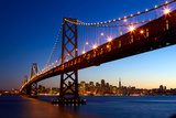 San Francisco skyline and Bay Bridge at sunset, California, USA Plakaty do Salonu Plakat