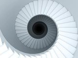 Spiralne schody - złudzenie optyczne Optycznie Powiększające Fototapeta