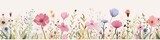 Spring and summer decorations background with beautiful wild flowers. Copy space for text banner. Fototapety do Kuchni Fototapeta