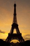 Sunset at the Eiffel Tower, Paris, France Fototapety Wieża Eiffla Fototapeta