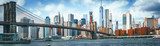 Suspension Brooklyn Bridge across Lower Manhattan and Brooklyn. New York, USA. Mosty Obraz
