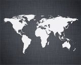 Świat w monochromacie Mapa Świata Fototapeta