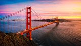The Golden Gate Bridge at Sunset, San Francisco , CA Mosty Obraz