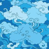 Tradycyjny azjatycki z chmurami Tapety Niebo i Kosmos Tapeta