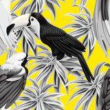 tropikalne ptaki i rośliny Tapety Zwierzęta Tapeta