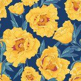Tropikalny z żółtymi kwiatami Tapety Do przedpokoju Tapeta