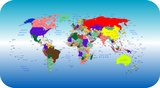 Vector colorful political map of the World  Mapa Świata Fototapeta