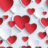 Walentynki z czerwono - szarymi sercami 3d Tapety Miłosne Tapeta