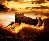Wędrówka przez długi, chiński mur Orientalne Fototapeta