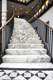 White marble stair in luxury interior  Schody Fototapeta