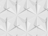 White shaded abstract geometric pattern. Origami paper style. 3D rendering background. Tapety 3D Tapeta