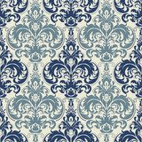 wiktoriański w kolorze niebieskim i beżowym. Styl Barokowy Tapeta