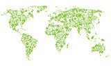 World map of eco icons  Mapa Świata Fototapeta