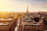 Zachód słońca nad Paryżem Fototapety Wieża Eiffla Fototapeta