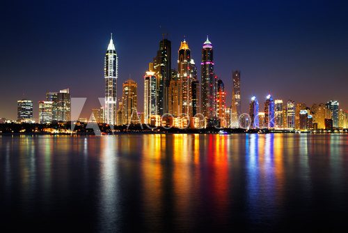 W światłach sennego Dubaju Architektura Fototapeta