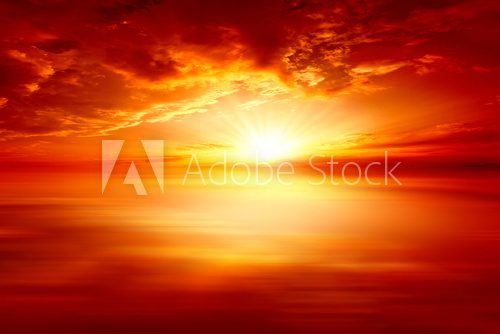 red sunset  Zachód Słońca Fototapeta