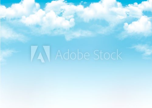 Blue sky with clouds. Vector background  Niebo Fototapeta