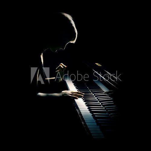 Piano playing pianist concert. Classical music  Muzyka Obraz