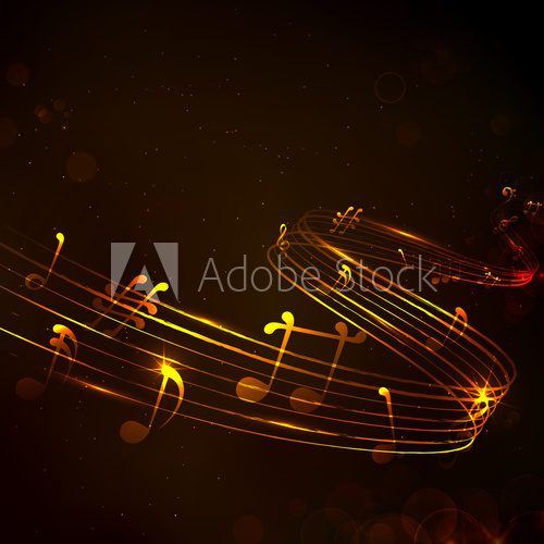 Colorful Musical Note Background  Muzyka Obraz