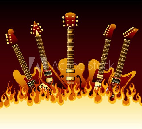 guitars in flames  Muzyka Obraz