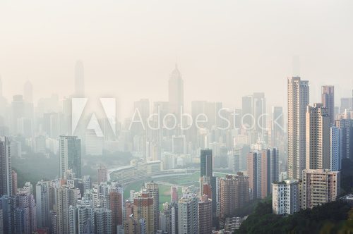 Air pollution hangs over Hong Kong Island  Miasta Obraz