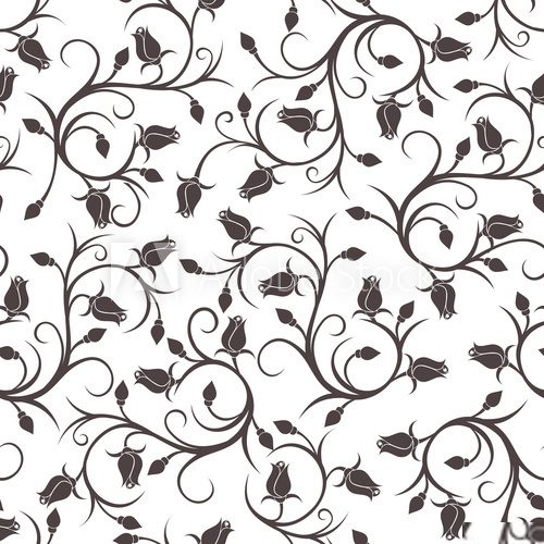 Seamless pattern with roses. Vector illustration.  Tekstury Fototapeta