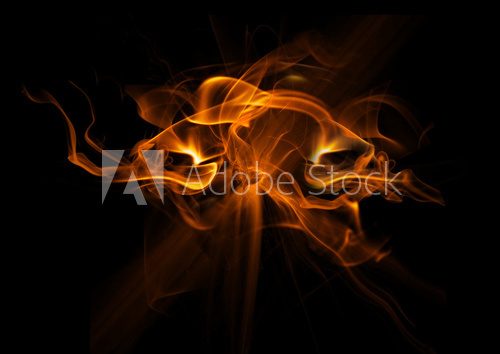 Fire flames on black background  Abstrakcja Fototapeta