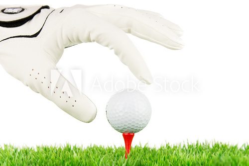 golfer legt den golfball ab  Sport Fototapeta