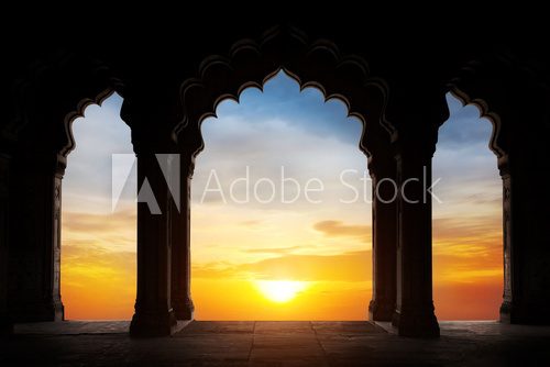 Arch silhouette at sunset  Orientalne Fototapeta